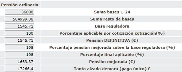 Jubilación demorada cobro a tanto alzado